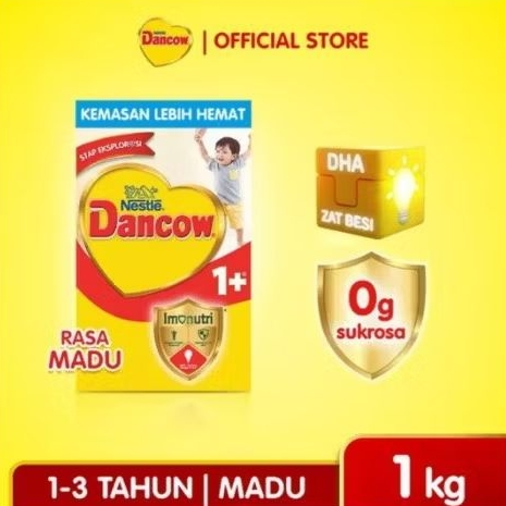 Dancow 1+ 1kg Rasa Madu/Vanila, Susu Anak 1-3Tahun