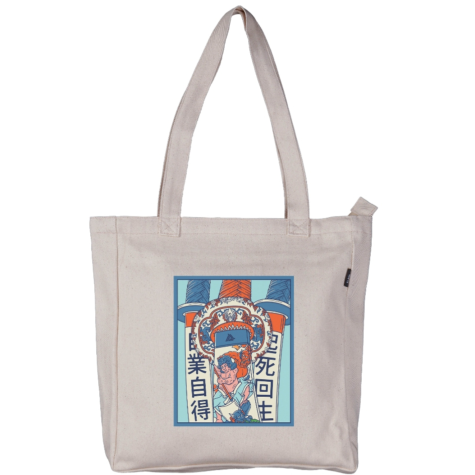 Flade Studios Tote Bag Kanvas Cream Resleting - Tas Pria Wanita - Japan Series