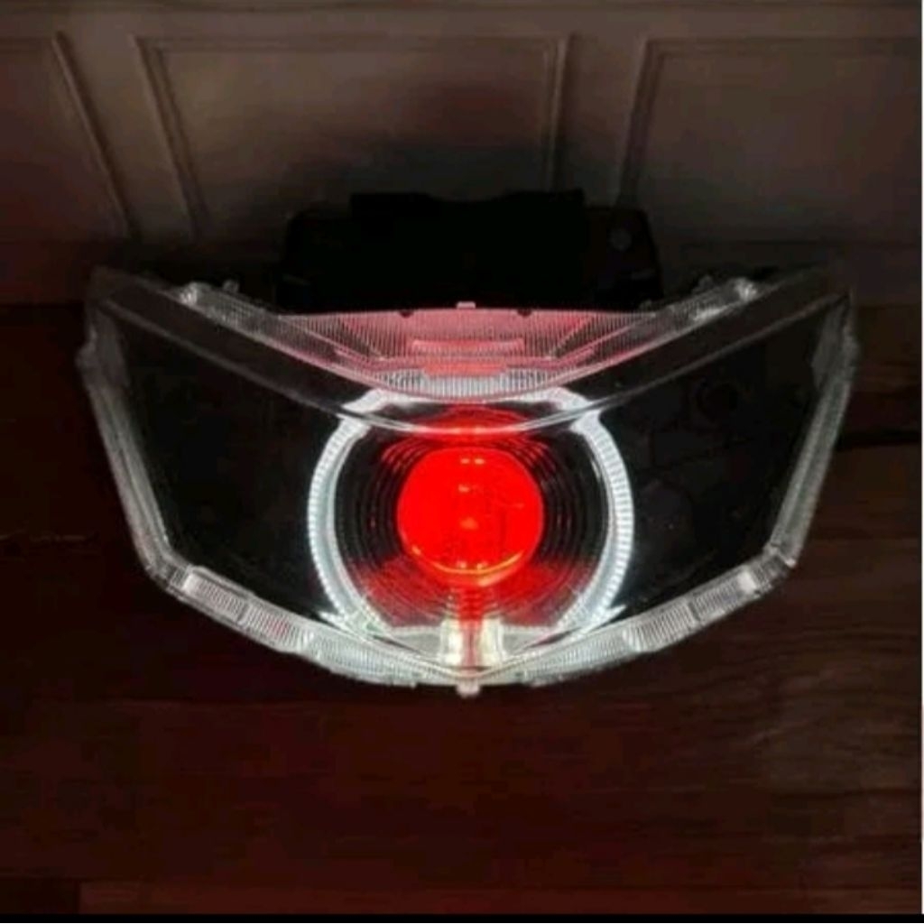 reflektor lampu depan beat deluxe gen 1 tahun 2020-2021-2022-2023-2024 fullset proji biled 4.5 inch 