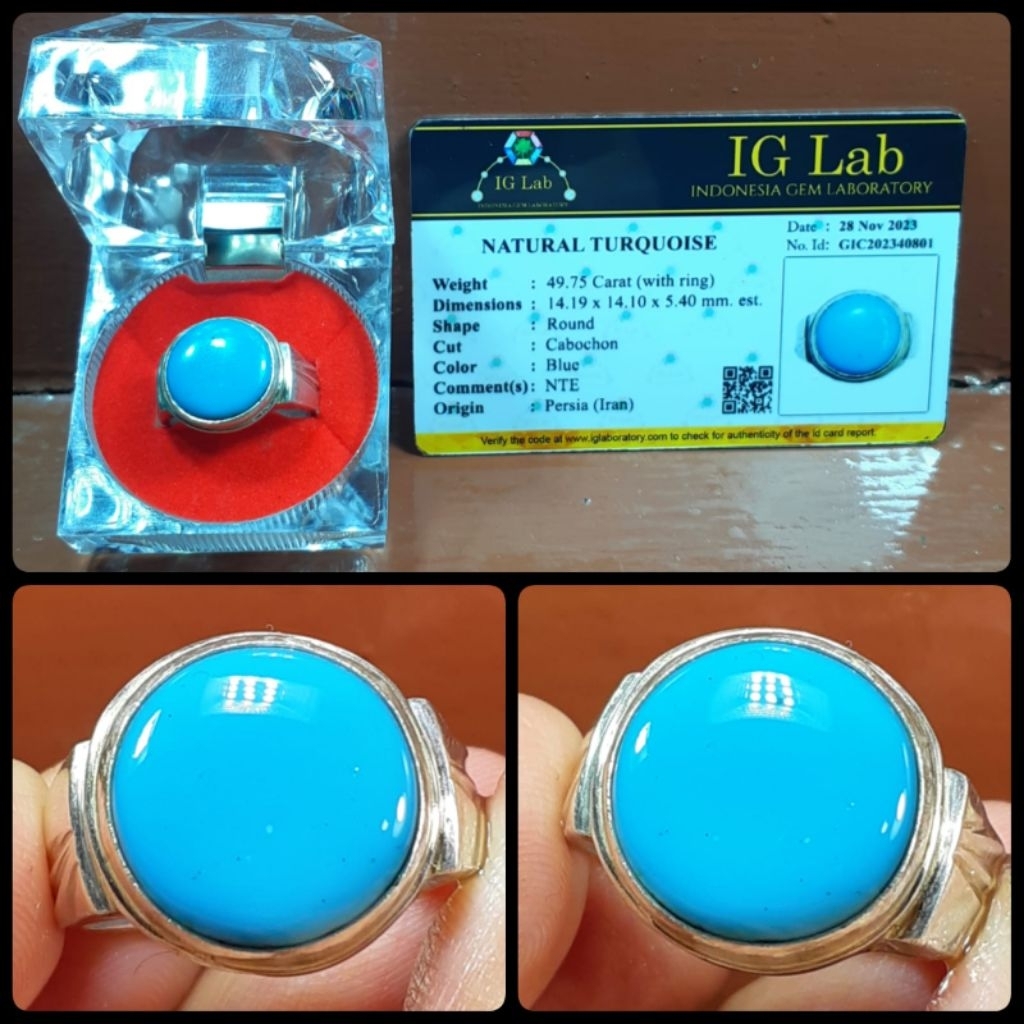 pirus polosan kristal ring perak asli ya / asli iran persi