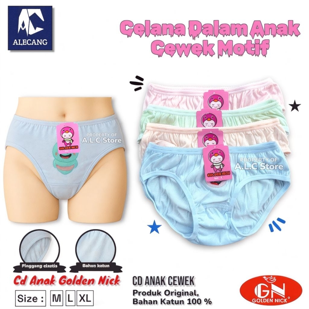 CD Celana Dalam Anak Perempuan Cewek Golden Nick CD Anak GN Murah Termurah 1/2 LUSIN / ( 6 PCS )