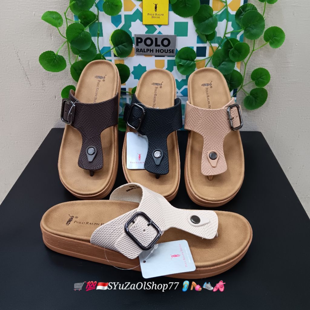 [Bisa COD/100% Original/Art THA 701] Sandal Wanita POLO RALPH HOUSE/Sandal Wanita/Sandal Slide Wanit