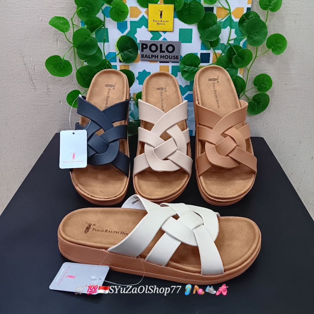 [Bisa COD/100% Original/Art THA 801] Sandal Wanita POLO RALPH HOUSE/Sandal Wanita/Sandal Slide Wanit