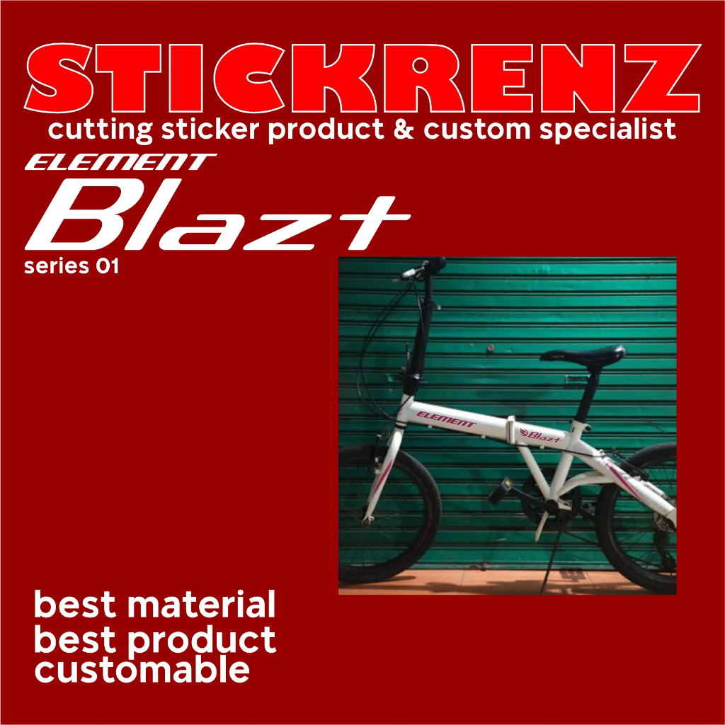 Cutting Sticker Stiker Frame Sepeda Lipat Element Blazt 01 Custom