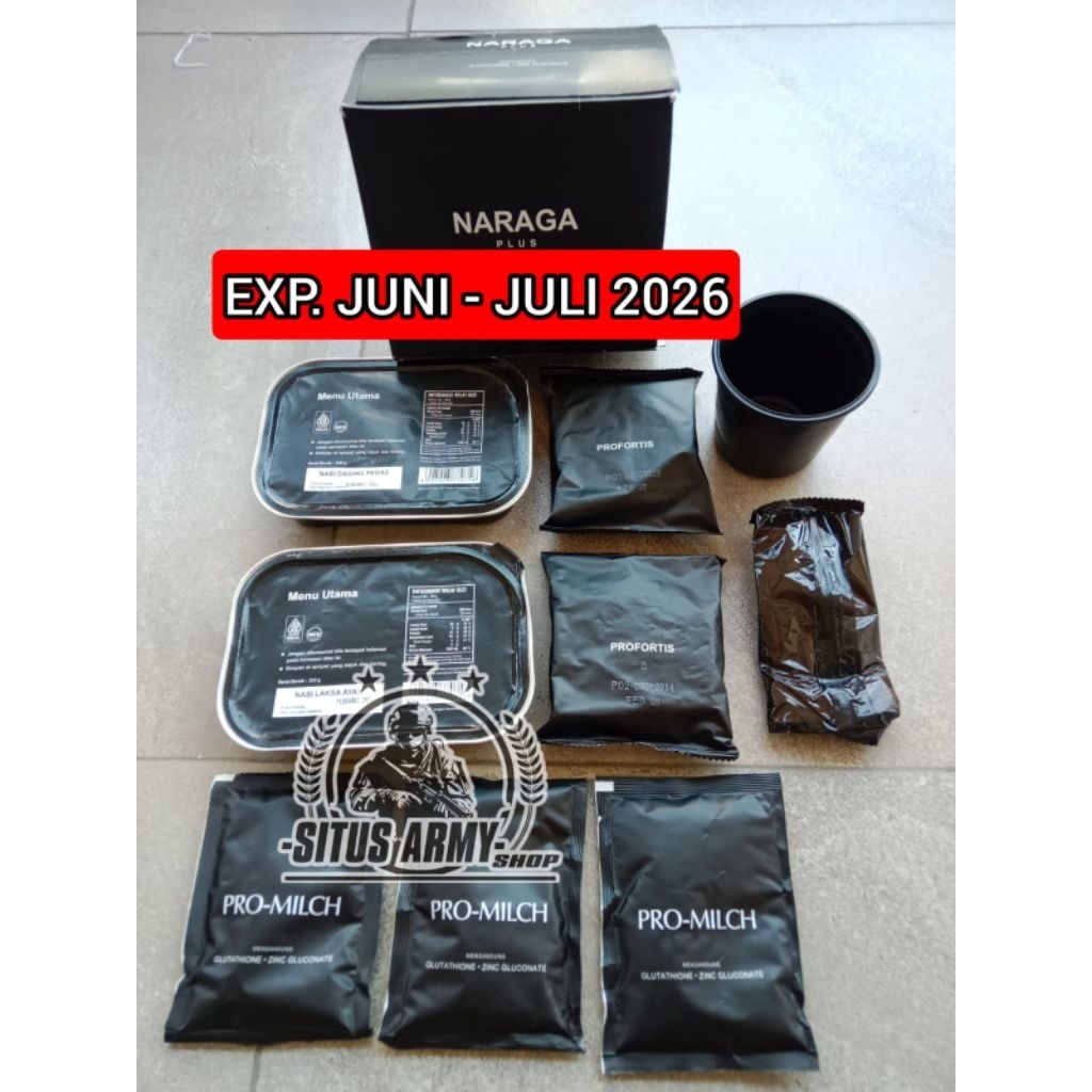 ransum tni. ransum naraga plus asli jatah tni exp. JUNI  2026 | 1 paket ransum naraga plus | ransum 