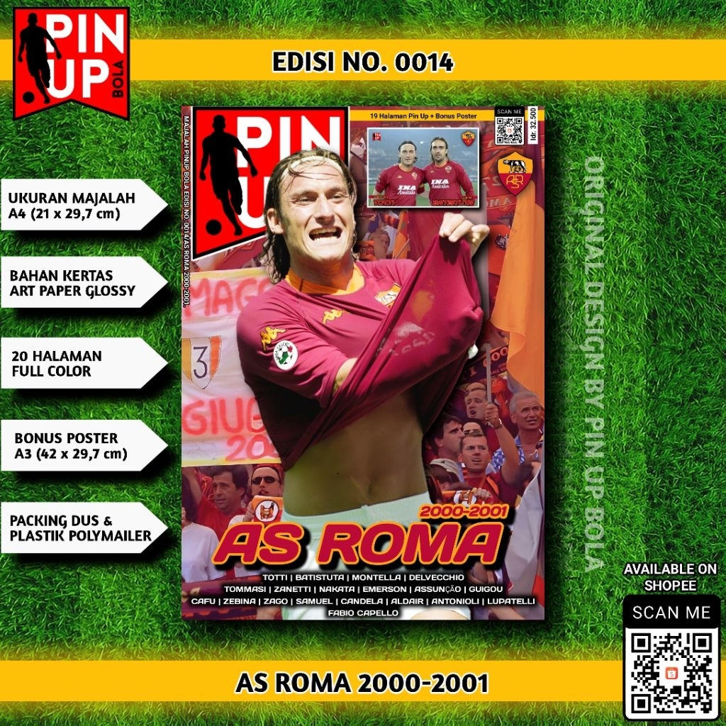 Majalah Pin Up Bola Edisi No. 0014 / As Roma 2000-2001