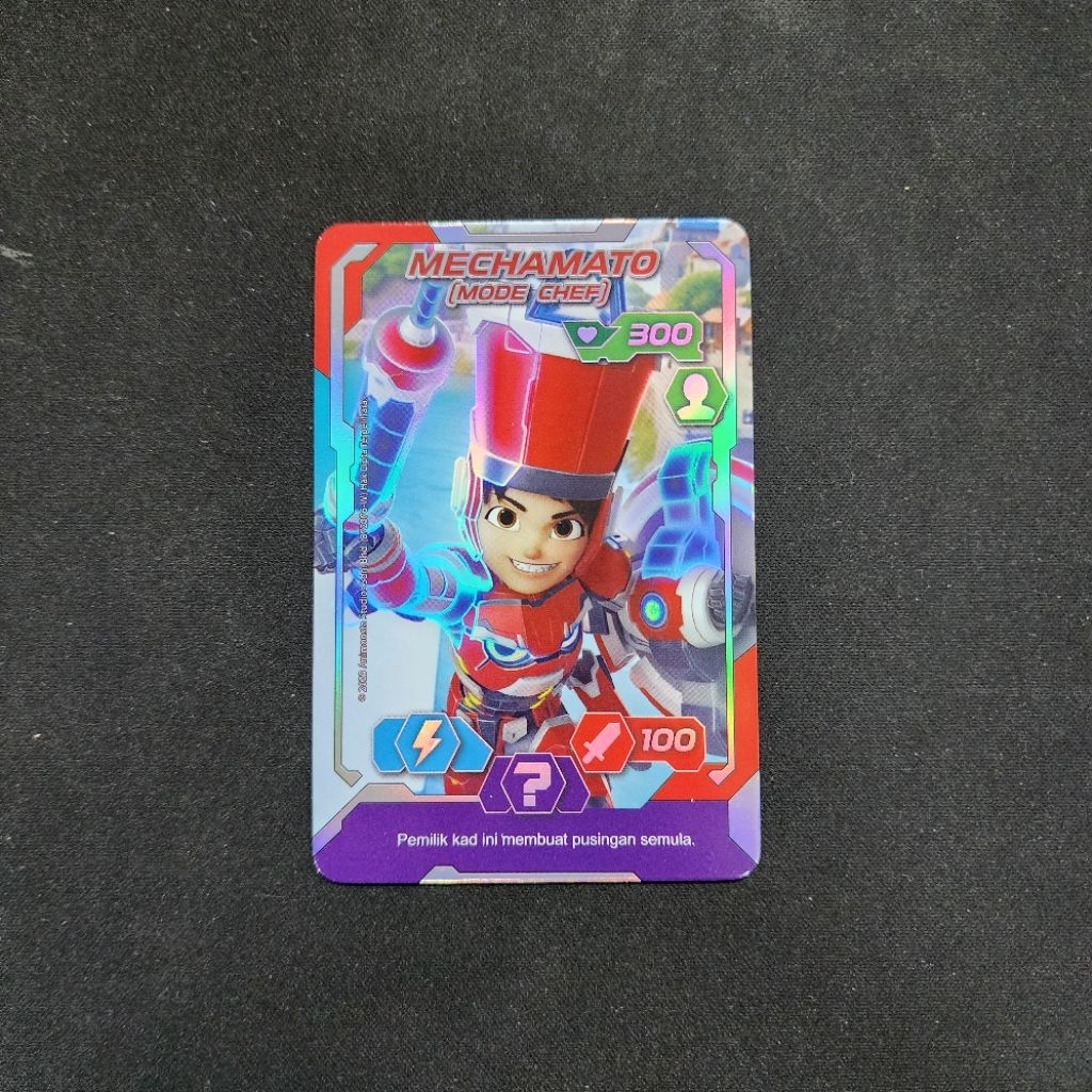 Kartu Boboiboy Monsta Galaxy Card Malaysia - Mechamato Mode Chef (? Rank Silver Card) Pek Mechabattl