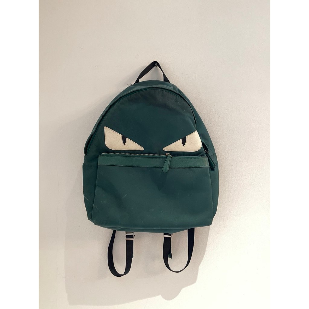 Fendi Monster Nylon Bag Back Pack Green