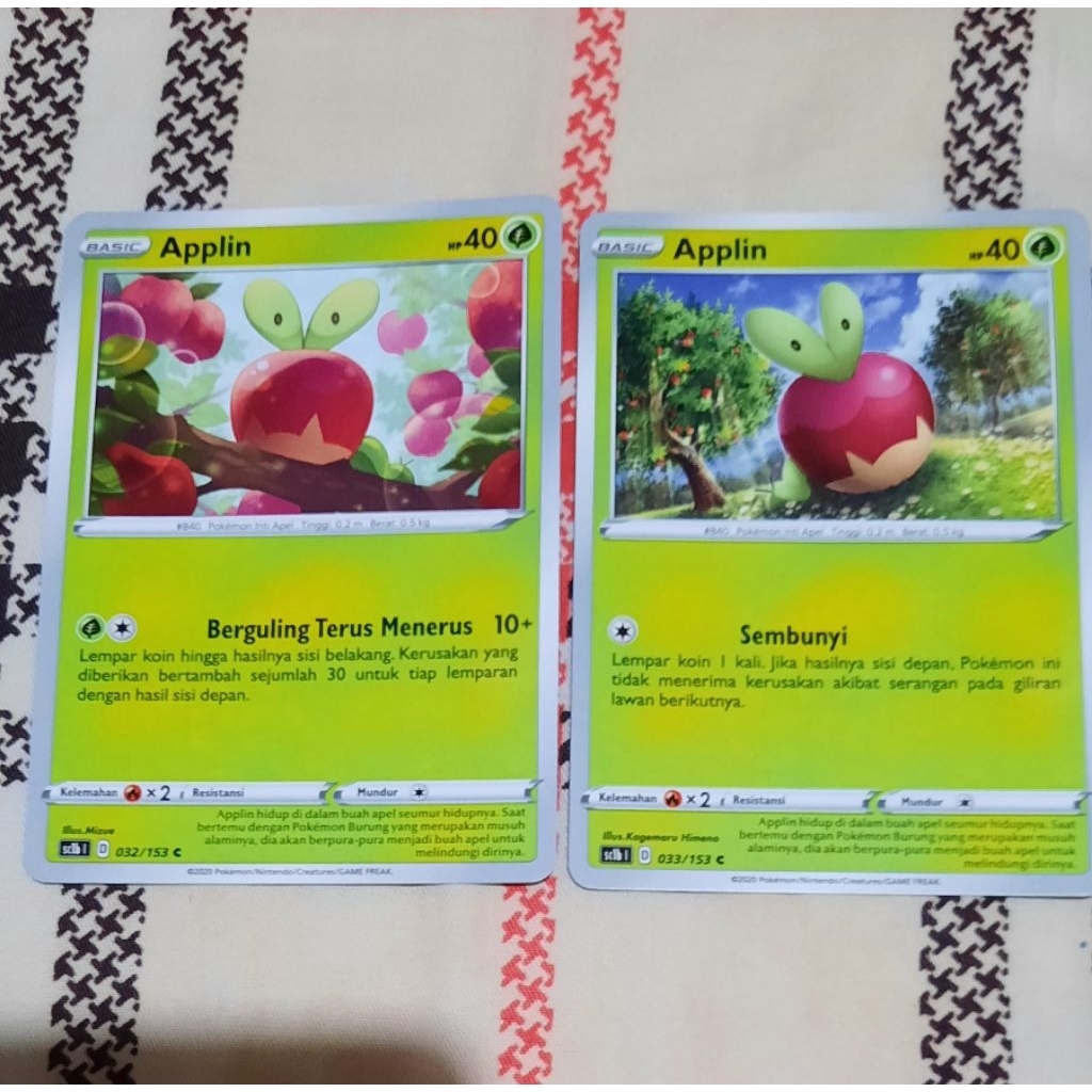 Kartu Pokemon Applin Sc1b bahasa indo tcg