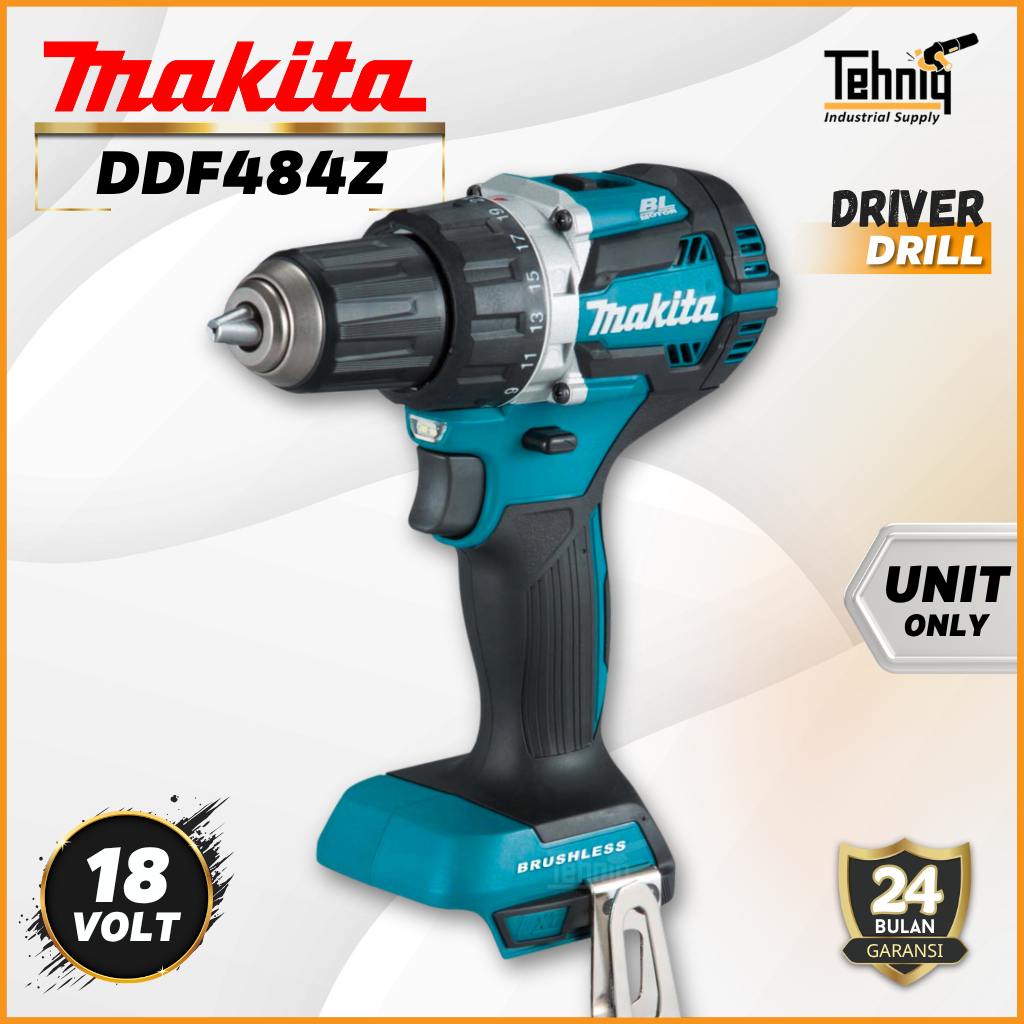 Makita DDF484Z Cordless Drill Driver 18Volt LXT Brushless Mesin Bor Baterai Tanpa Kabel Original