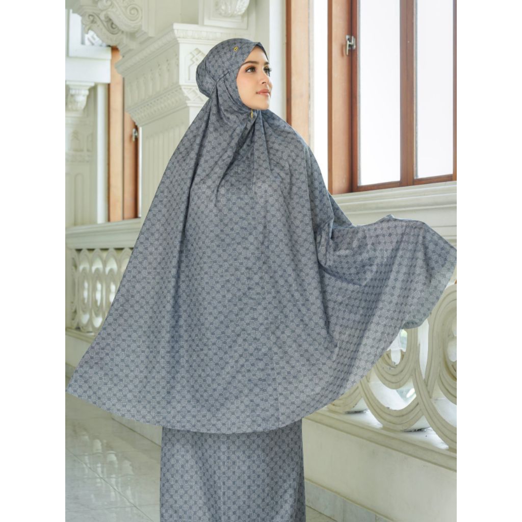 Buttonscarves Monogram Mini Capsule Prayer Robe - Gray & Khaki as is items, minor defect