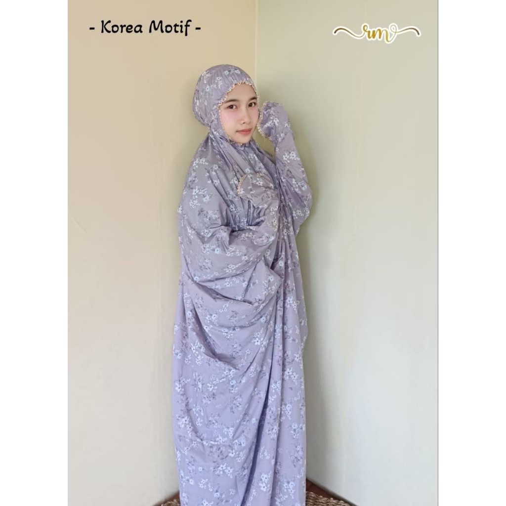 MUKENA DEWASA PARASIT KOREA MOTIF TERUSAN