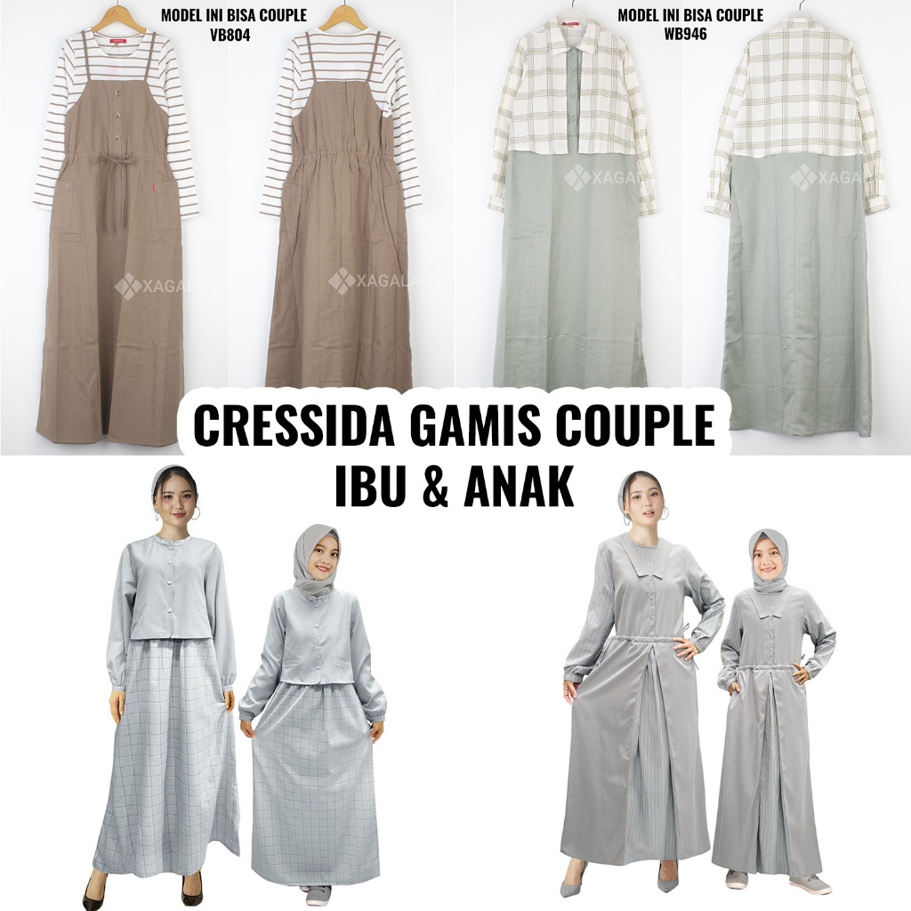 CRESSIDA LADIES GAMIS WANITA GAMIS ANAK PEREMPUAN COUPLE IBU ANAK PEREMPUAN CRESSIDA KIDS