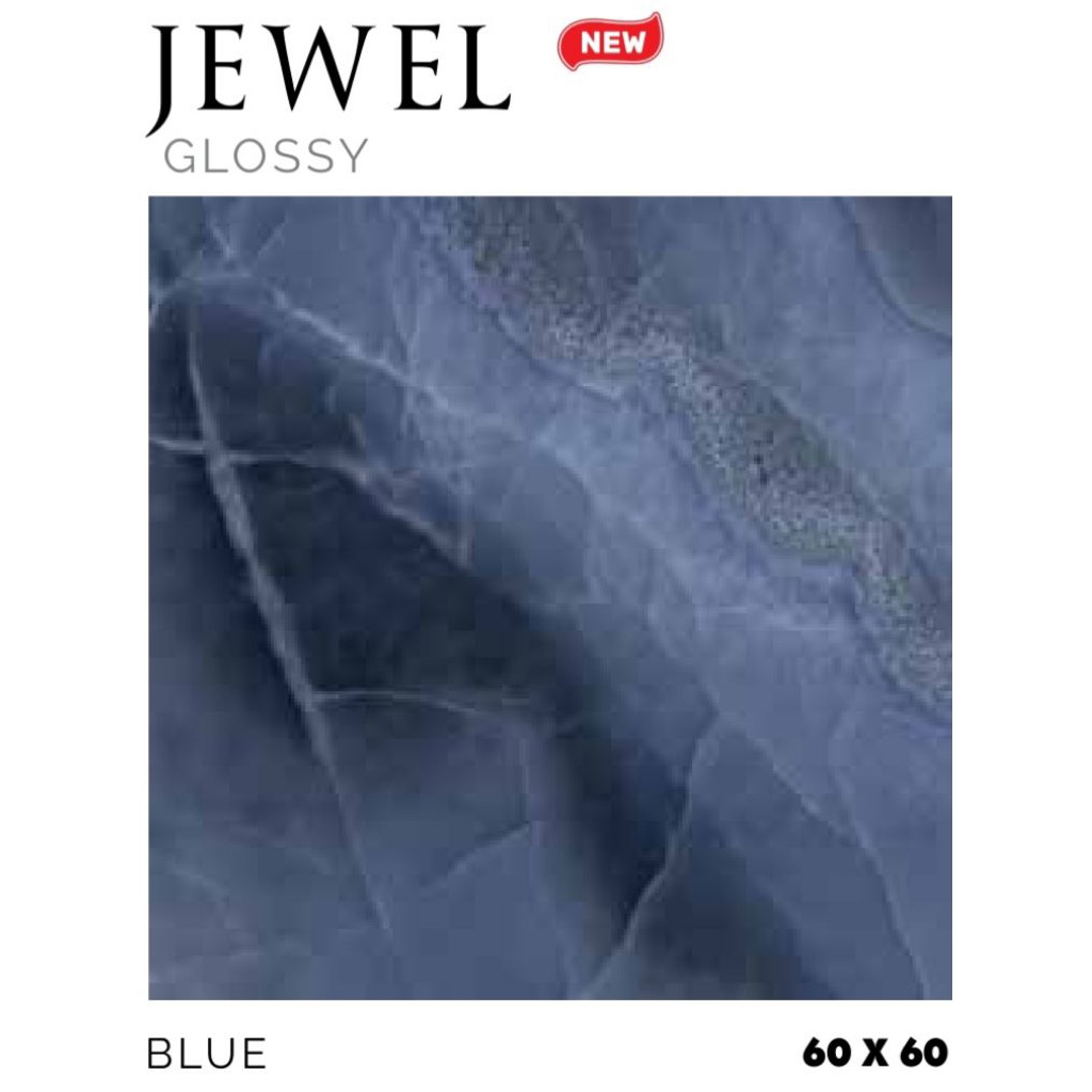 Granit White Body Merk Platinum Jewel Blue ukuran 60x60 cm tekstur Glossy