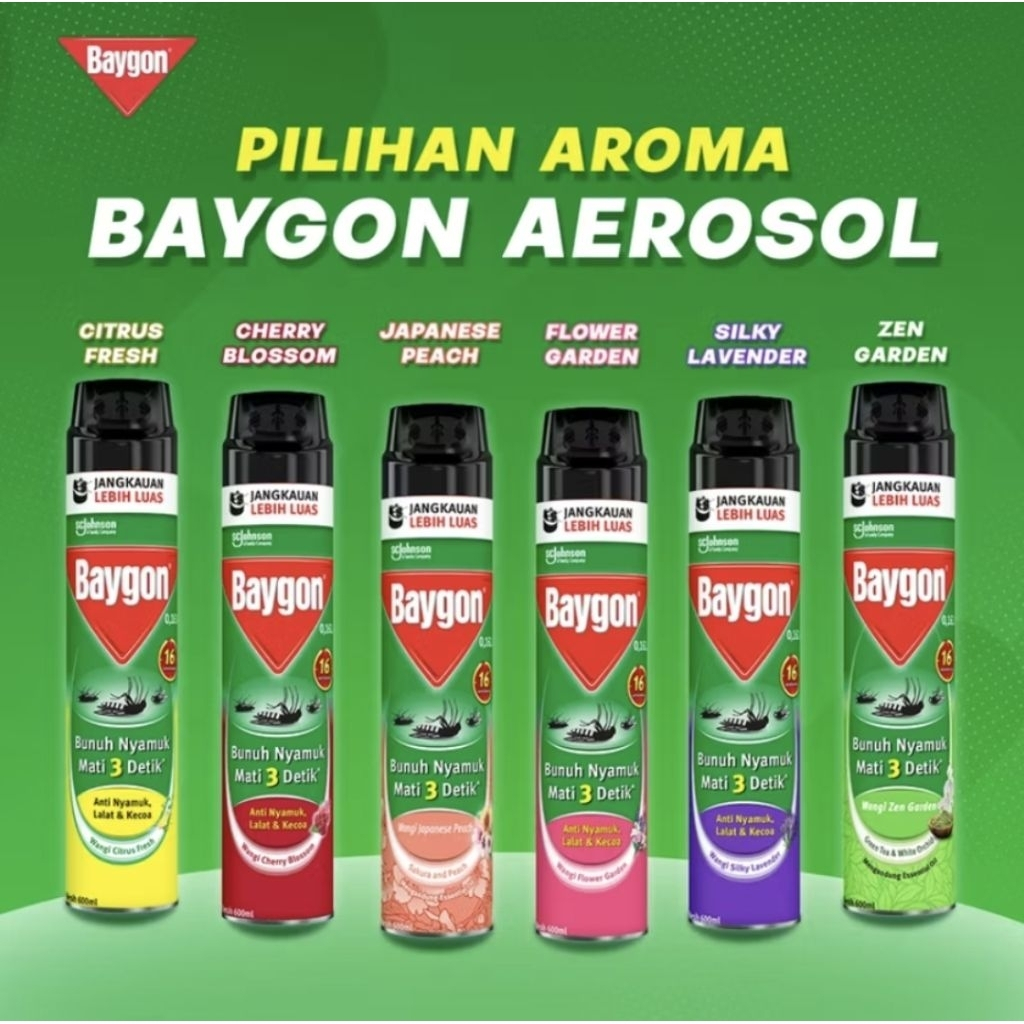 Baygon aerosol spray 600ml all varian