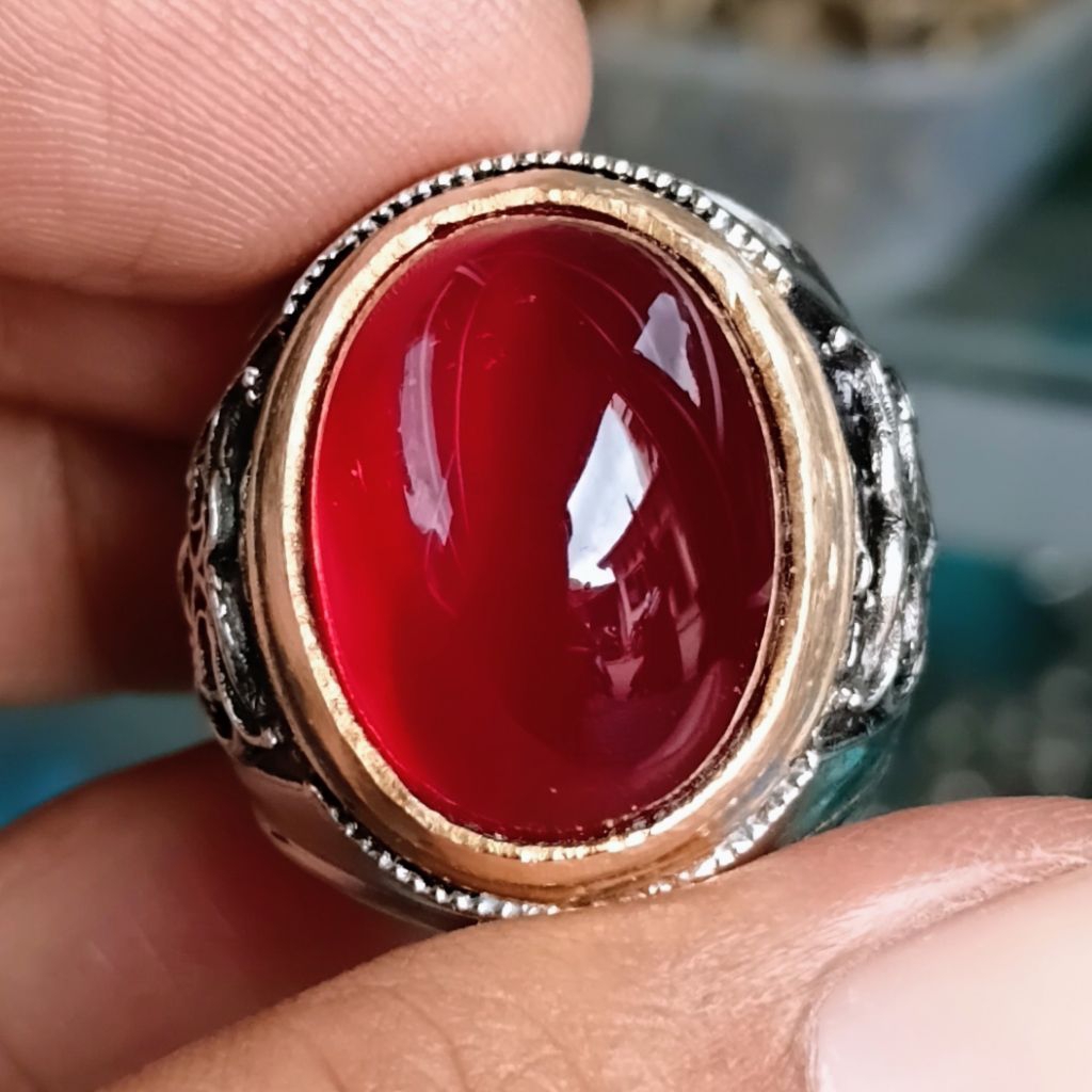 NATURAL RED GARNET TOP QUALITY JUMBO (. DIM.20 RING 10)