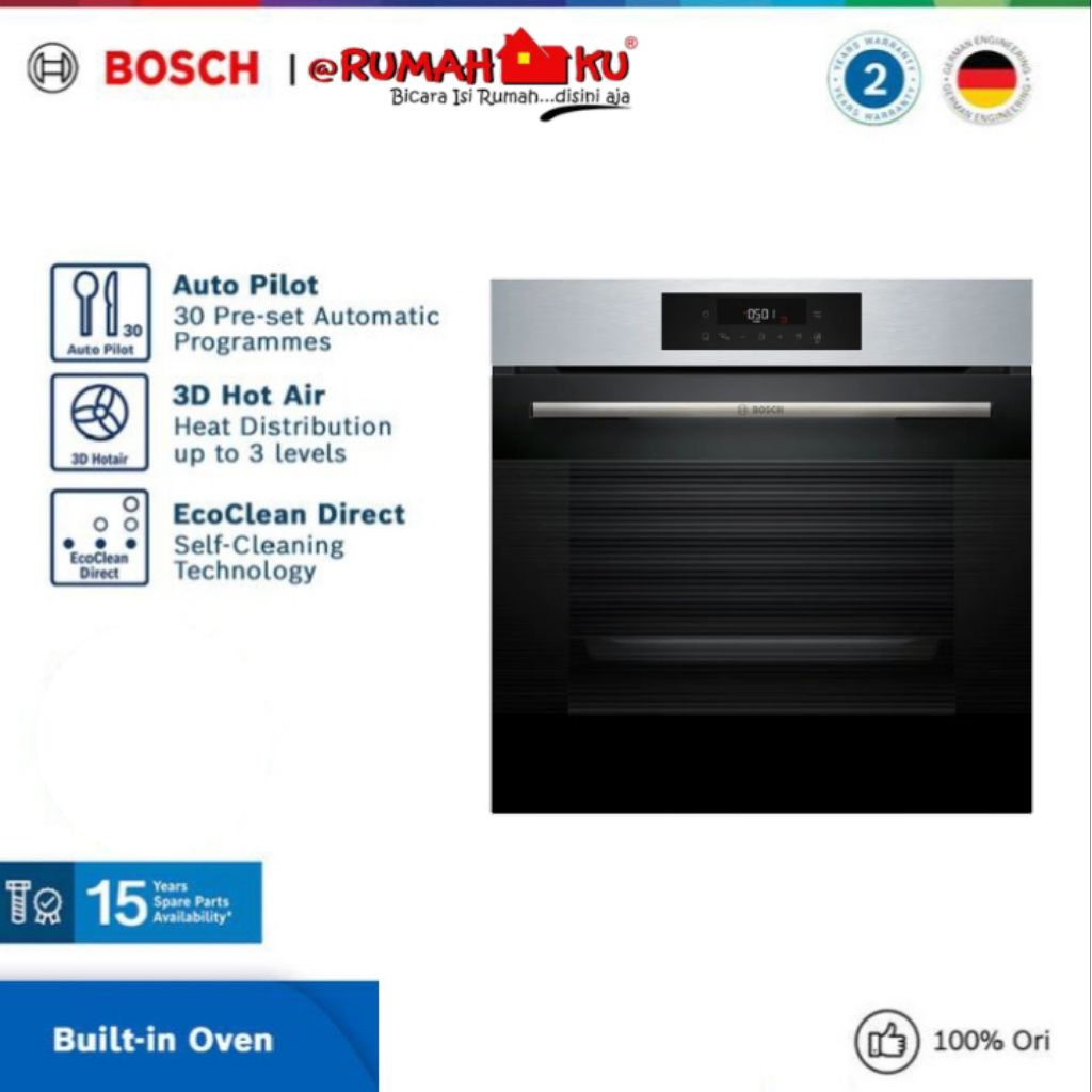 Oven Tanam Bosch HIJ557YS3M dengan Steam Seri 6 Stainless Steel