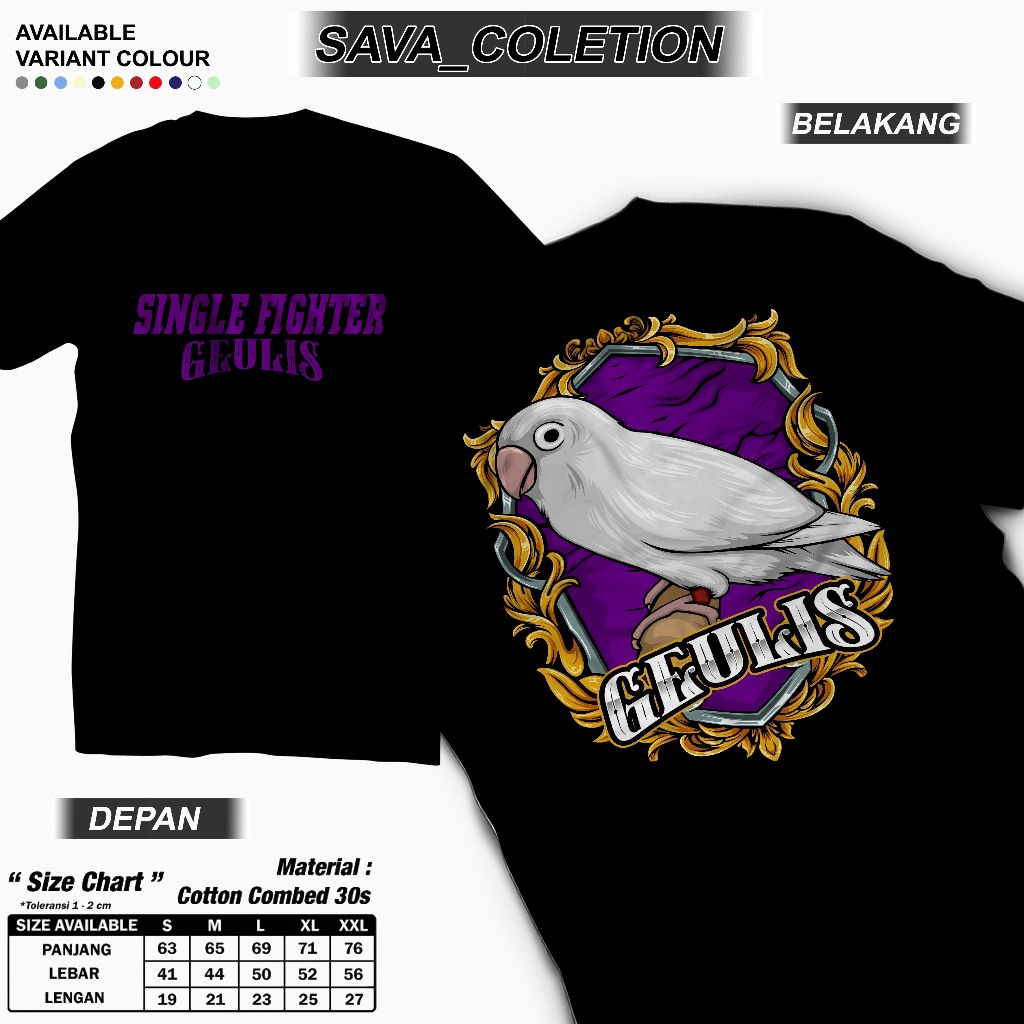 SINGLE FIGHTER/KAOS BURUNG KICAU MANIA INDONESIA/KAOS BURUNG LOVEBIRD