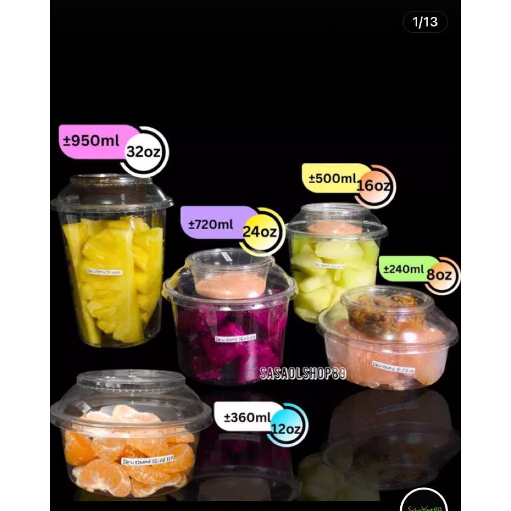 Cup inner rujak buah potong 8oz - 32 oz (10 pcs )