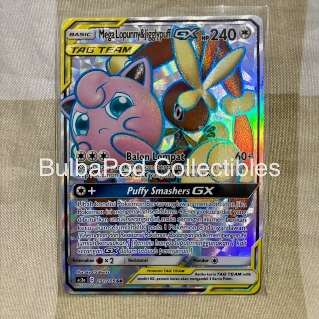 Pokemon TCG Indonesian Mega Lopunny & Jigglypuff GX AC3a 251/205 SR Koleksi TAG TEAM A