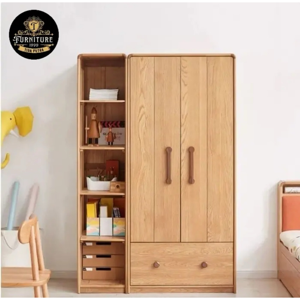 set lemari pakain minimalis mindi bookcase/multifunctional combinatio