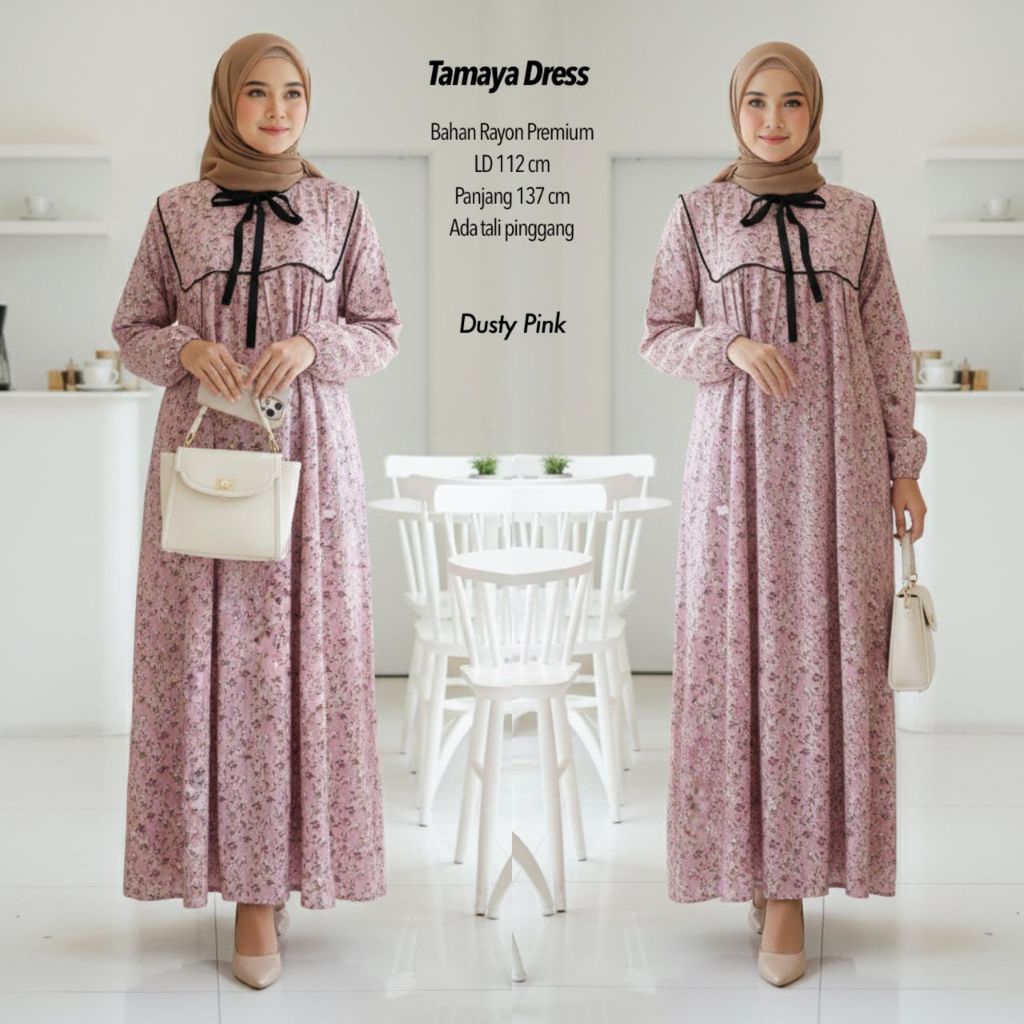 TAMAYA DRESS TALI RAYON BUNGA / DRESS BUNGA / DRESS RAYON