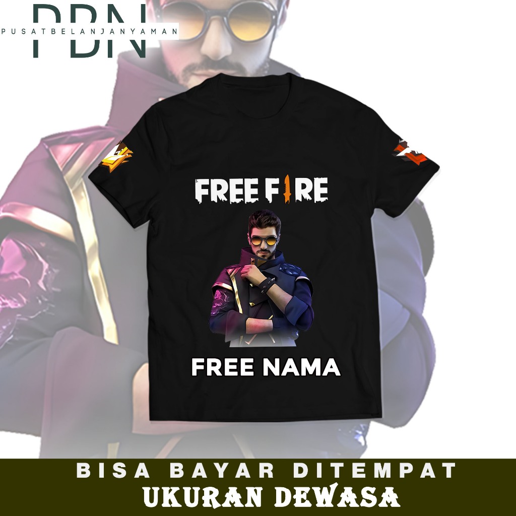 Kaos Dewasa Pria Wanita - Motif Free Fire Alok - Bahan Combed 24s - FF booyah - Tshirt Game FF