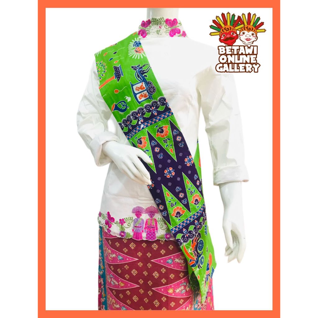 Selempang Batik Betawi Wanita / Syal Batik Wanita / Selendang Batik