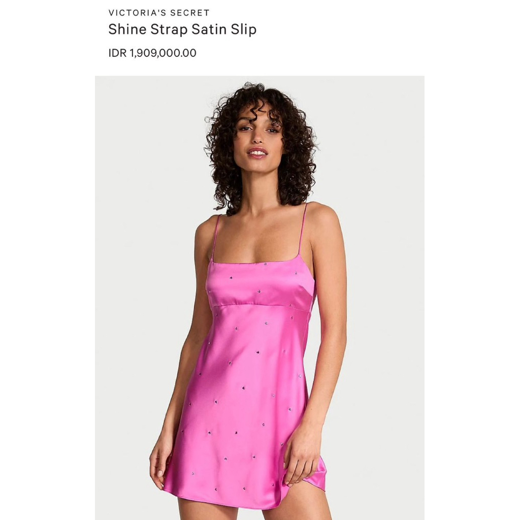 Victoria’s Secret Pink Shine Strap Satin Slip VS Pink Barbie Lingerie Love Victoria Secret Mini Dres