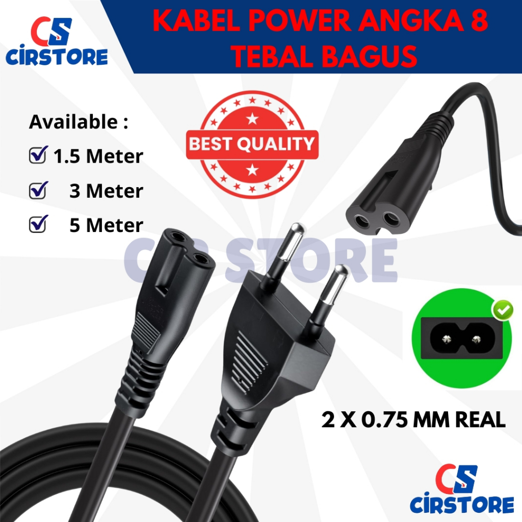 Cable Printer Bagus 1.5M/3M/5M High Quality OD 7.5 Kabel Power kabel angka 8 kabel printer /kabel po