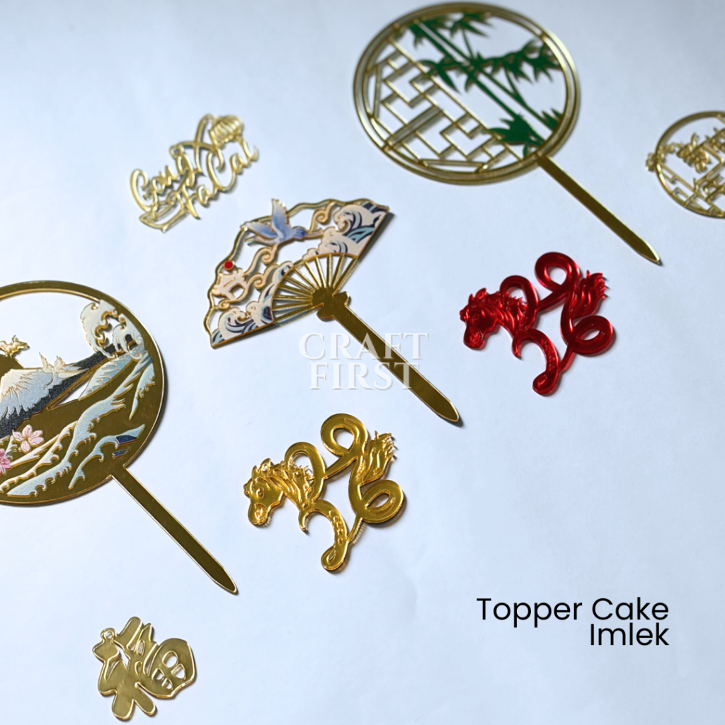 Craft First - Topper Kue Imlek Aklirik/ Cake Topper/Tusukan Kue Imlek