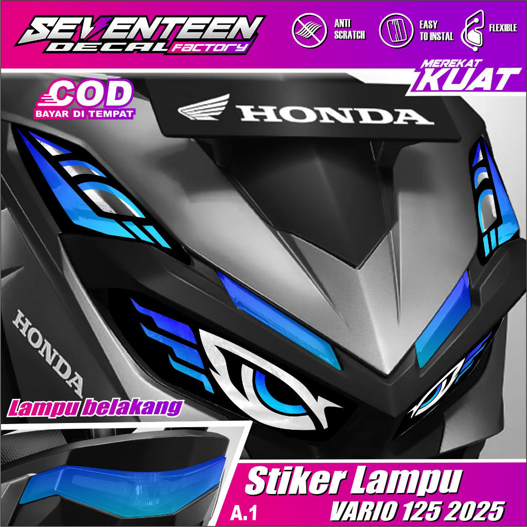 (COD) Stiker Lampu Alis Motor VARIO 125 New 2025 2026 Transparan Variasi Lampu VARIO 125 New (Kode A
