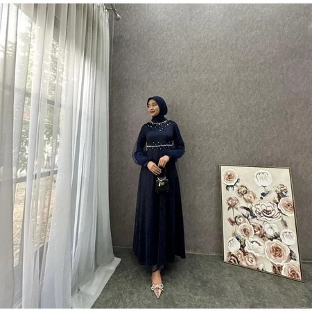 Gamis Nadine Dress Exclusive Gamis Nadine Lebaran Kondangan Gamis Pesta Lamaran Tunangan Kekinian