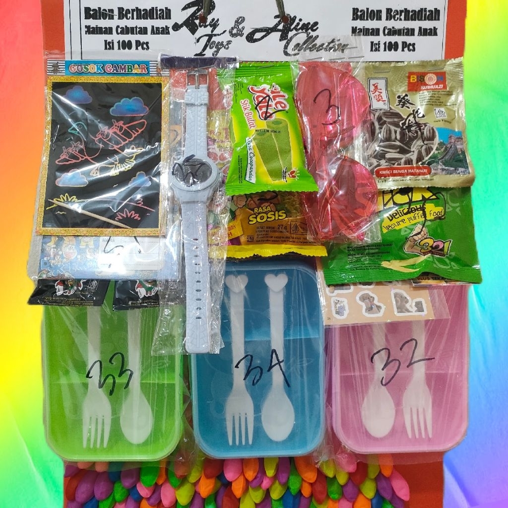 Cabutan Balon Berhadiah isi 100pcs mainan anak-anak