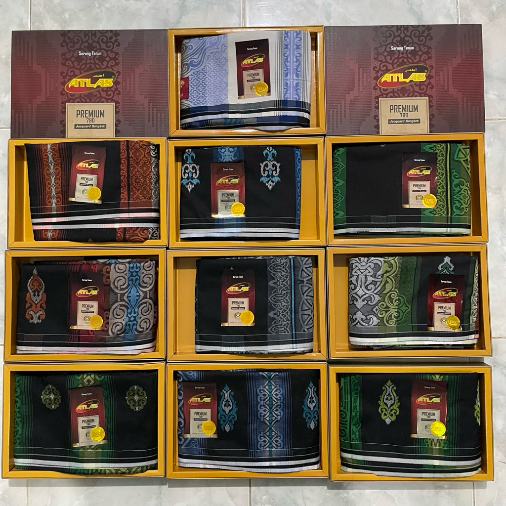 [COD] Sarung Atlas Premium 790 Gold Jacquard Songket Sarung Mewah Sarung Modern sarung atlas premium