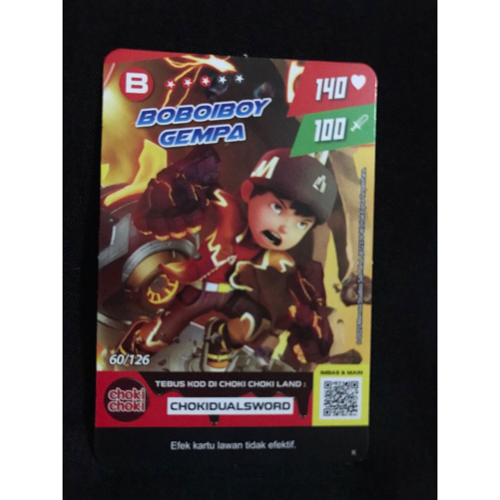 Kartu Boboiboy BOBOIBOY GEMPA 60/126 Kartu Boboiboy Choki-Choki