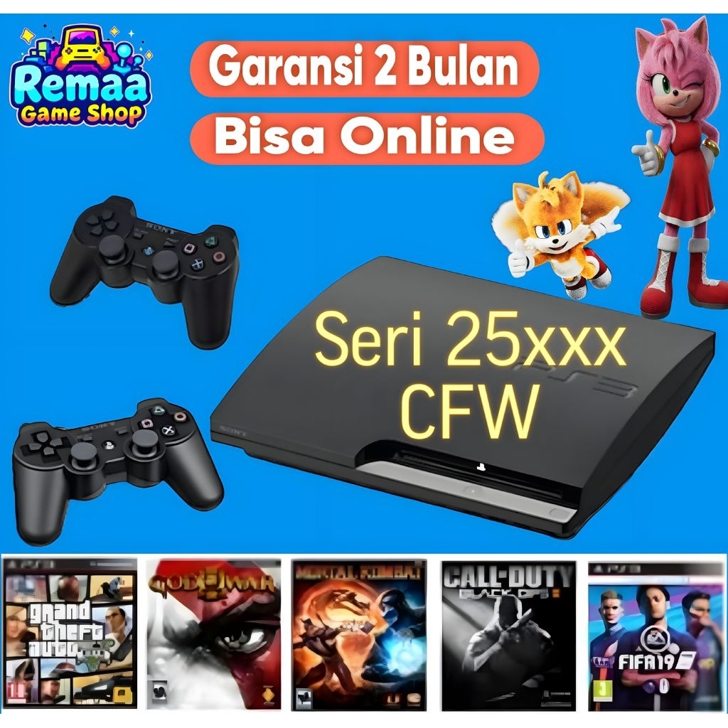 PS3 SLIM SERI 25xxx CFW / 120GB - 500GB BONUS GAME FULL / GOOD CONDITION