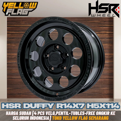 VELG MOBIL R14 HSR DUFFY LEBAR 7 HOLE 5X114,3 UNTUK APV GRABMAX L300 LUXIO VELG MOBIL RING 14
