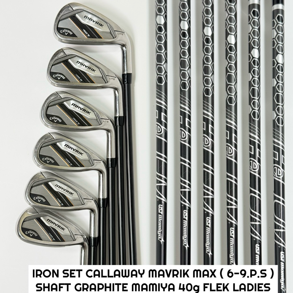 Iron Set Golf Ladies Callaway Mavrik Shaft Graphite 40g Flek Ladies Second Original - Stick Golf Iro