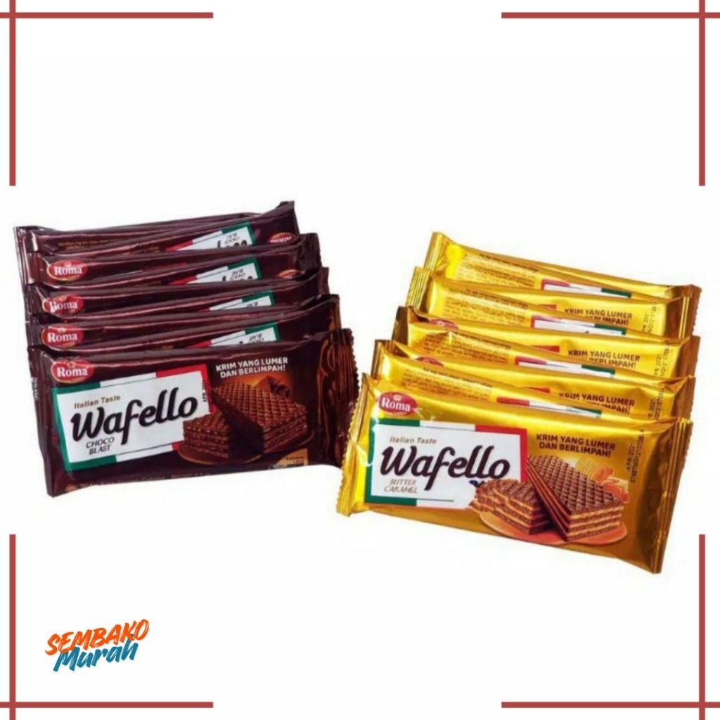 BISKUIT WAFER SNACK ROMA WAFELLO ITALIAN TASTE150gr MURAH