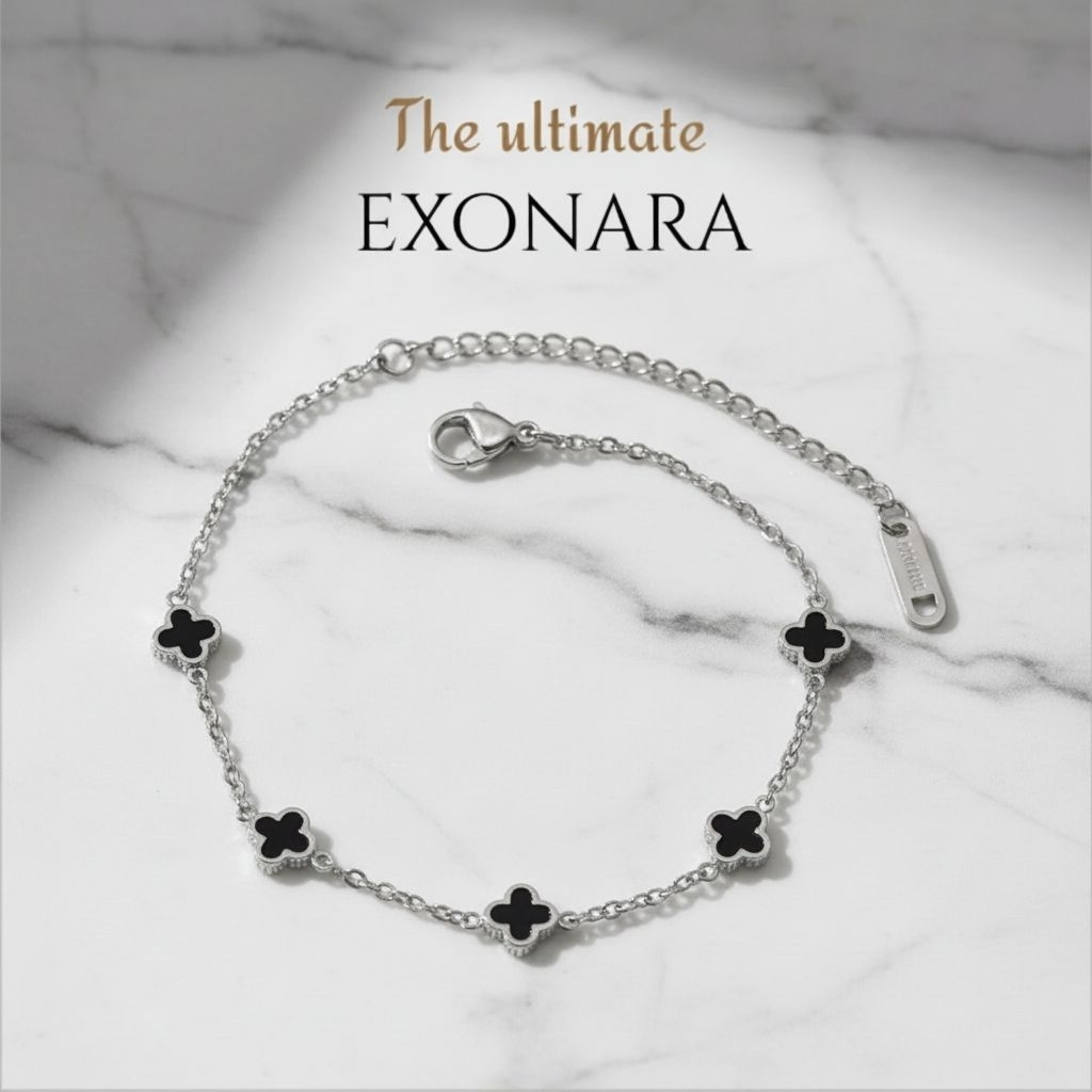 Exonara - Amira Gelang Wanita Rantai Hitam