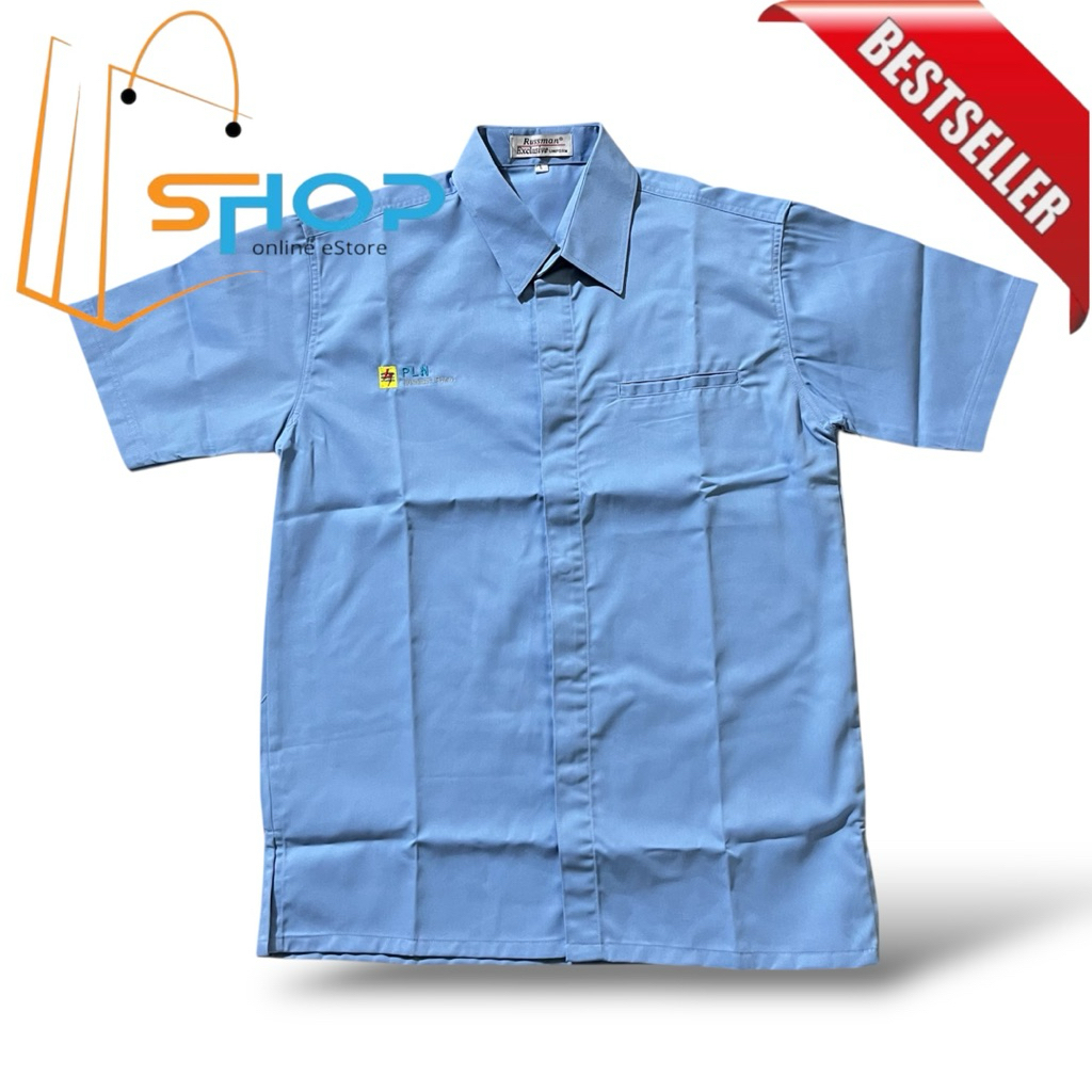 kemeja PLN nusantara power•baju PLN nusantara power•Seragam kerja PLN warna biru muda k1 terbaru