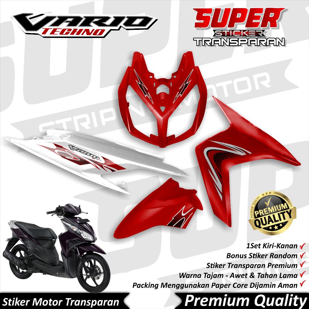 Stiker Transparan Vario 110 Techno karbu Anti Luntur keren Striping Vario Techno Striping Honda Vari