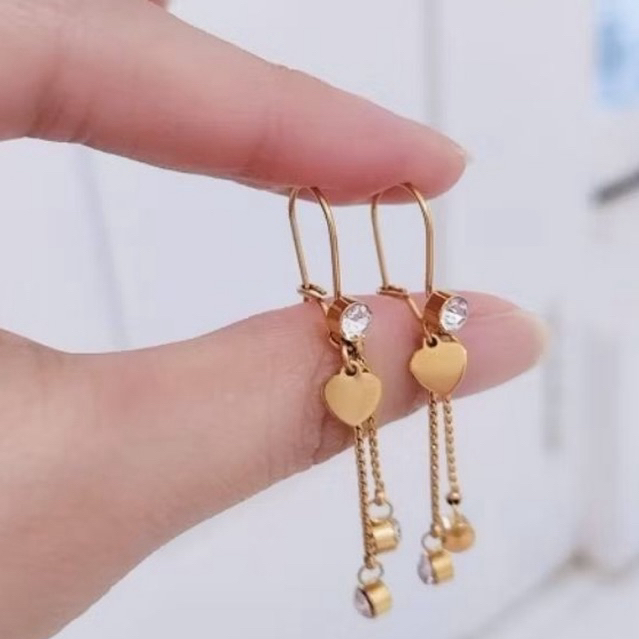 anting hati panjang titanium asli ctm