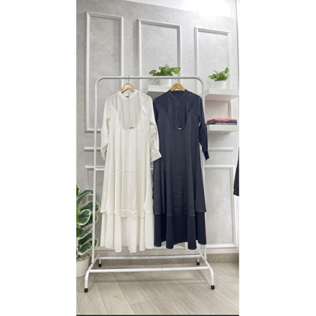 GAMIS MALAY  SALUR HITAM PUTIH BY HWD