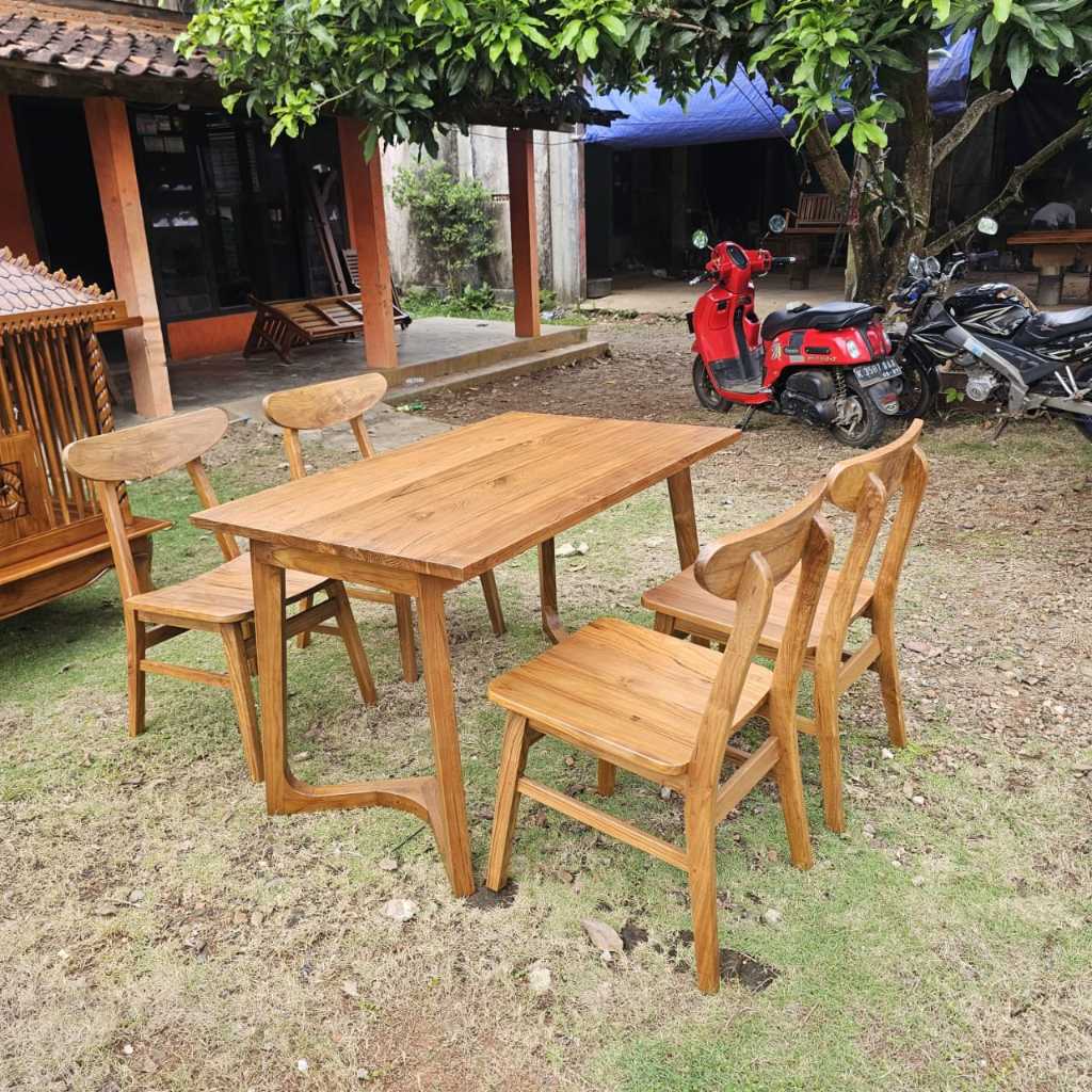 Kursi Meja Makan Ropan Grade A Kayu Jati Perhutani Mebel Jati Jepara