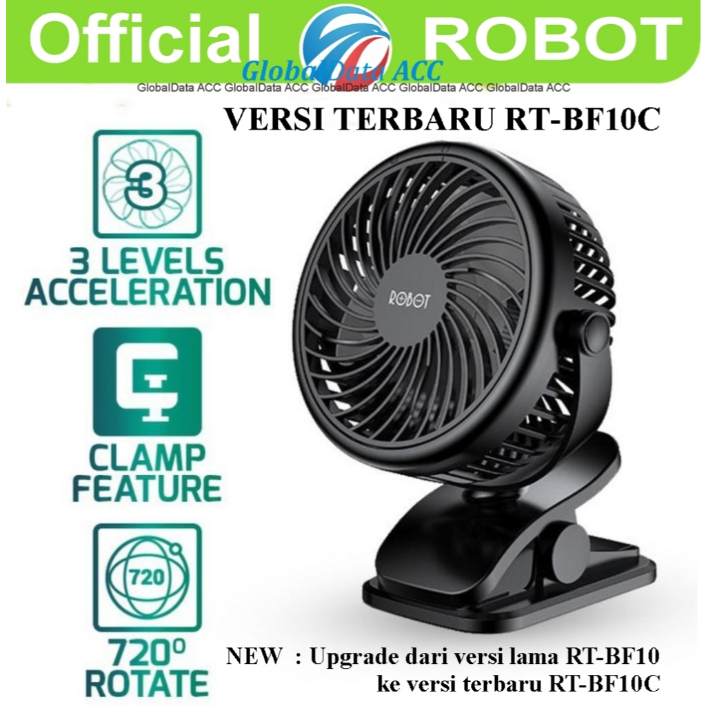 NEW upgrade dari BF10 | ROBOT RT-BF10C Portable Fan, Powerbank 2000mAh Mini Fan Kipas Angin Mini