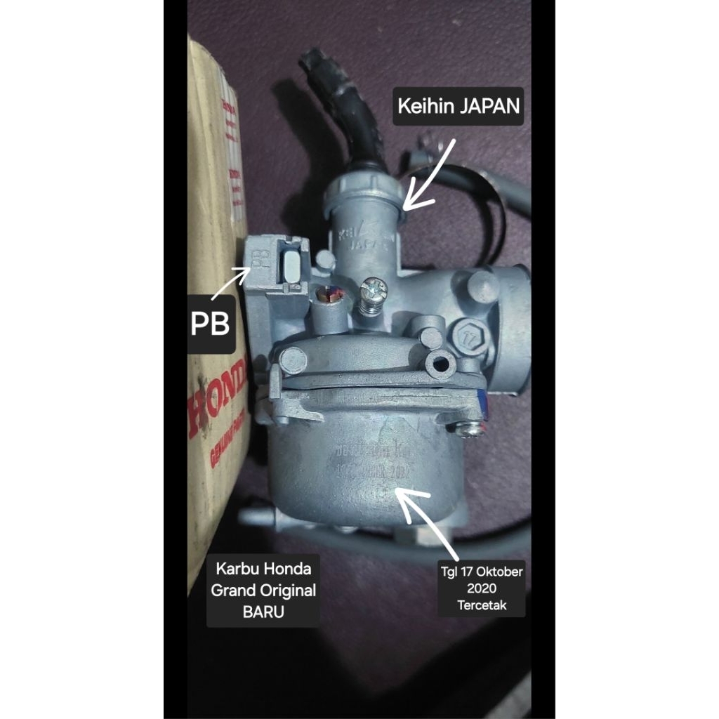 Karbu Original HONDA Grand ,Astrea, Legenda, ,Bulus Prima, Star, C700,C800 , Win ,
Barang BARU
Sudah