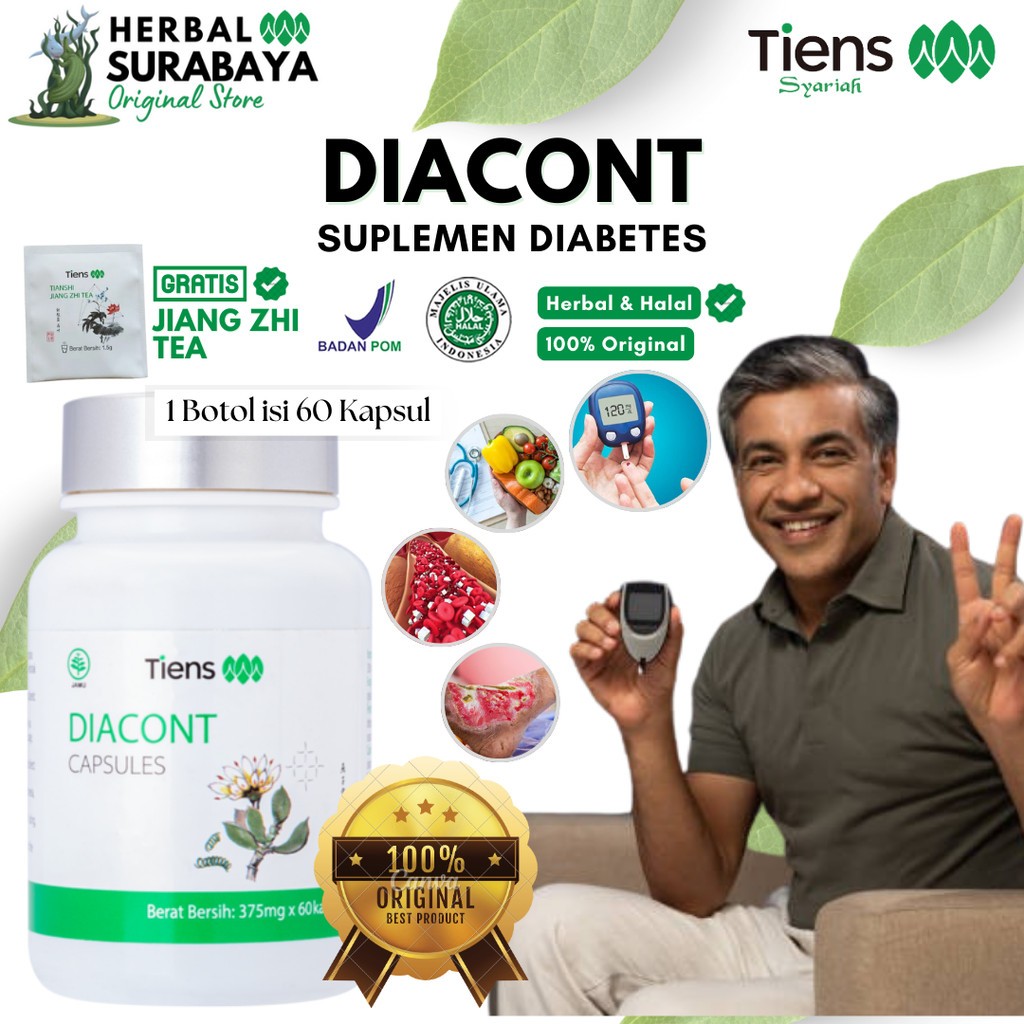 Tiens Diacont Suplemen Diabetes Obat Kencing Manis Kontrol Gula Darah Labu China Obat Luka Diabetes,