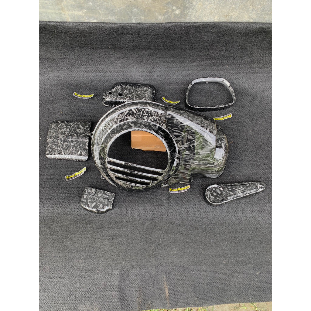 PAKET PART CARBON VESPA SPRINT TUTUP KIPAS CARBON VESPA
